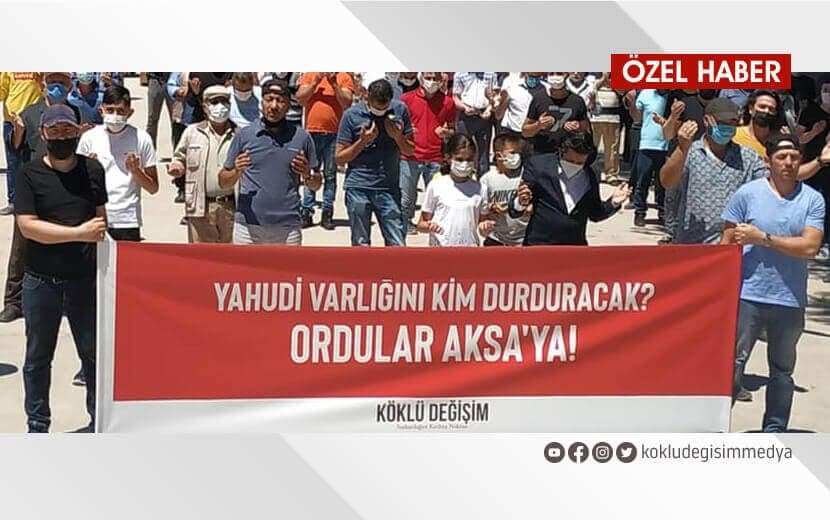 KARAMAN’DA ELLER SEMAYA FİLİSTİNLİ MÜSLÜMANLAR İÇİN KALKTI!