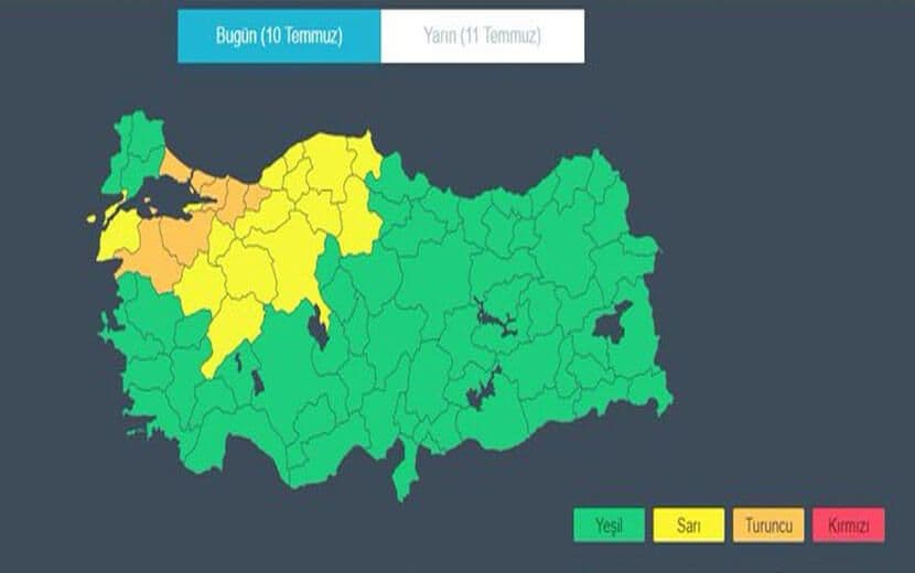 AFAD’dan Turuncu ve Sarı Kodla Sel Uyarısı