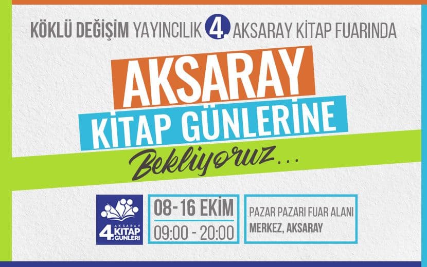 Köklü Değişim Yayıncılık, 4. Aksaray Kitap Fuarı’na Katılıyor